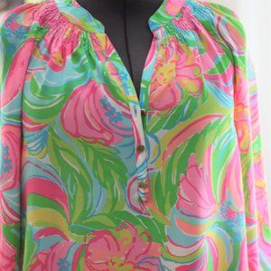 Lilly Pulitzer Elsa Silk Top in So A Peeling